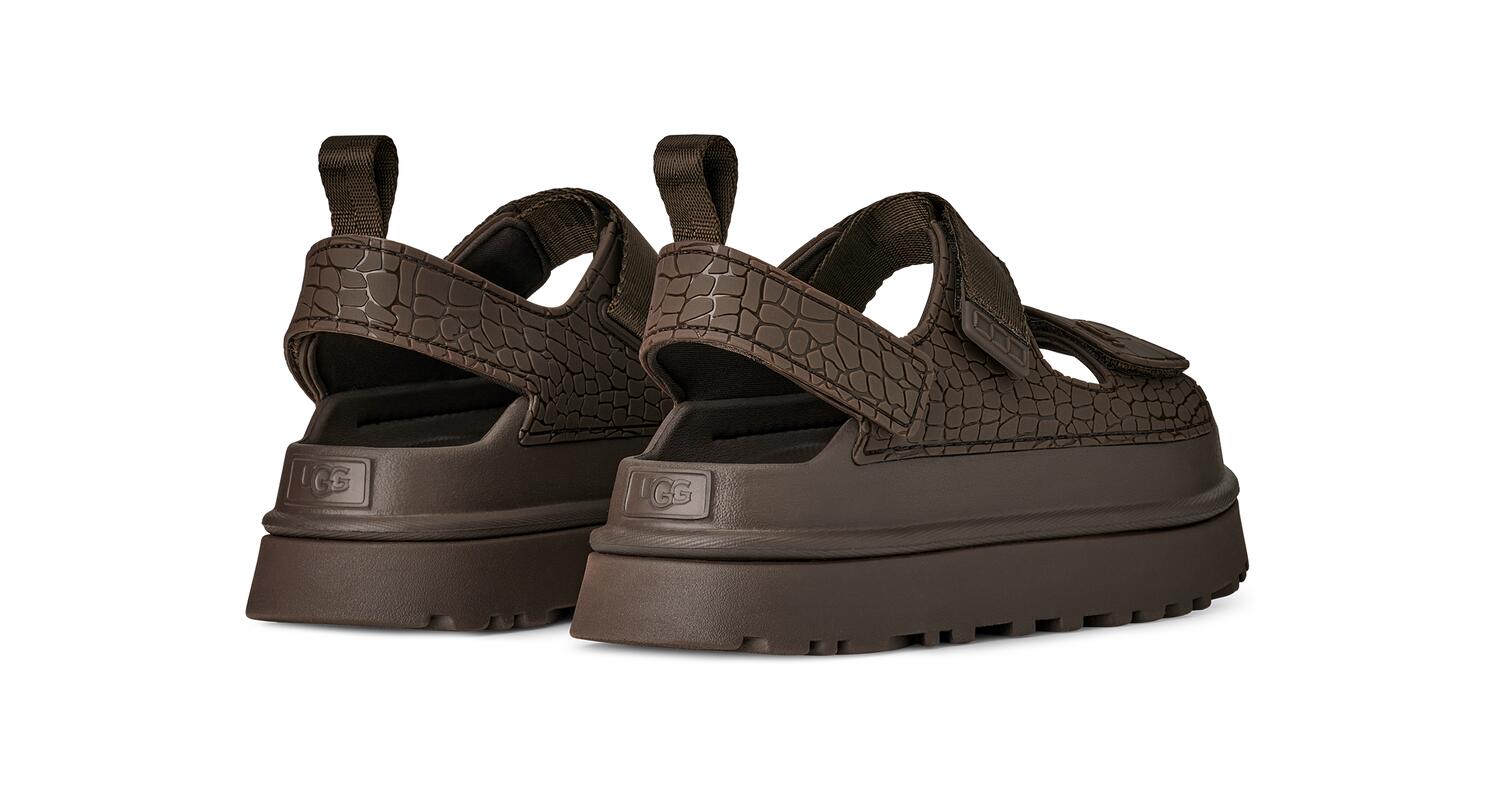 GoldenGlow Embossed sandaler - Dense Smoke